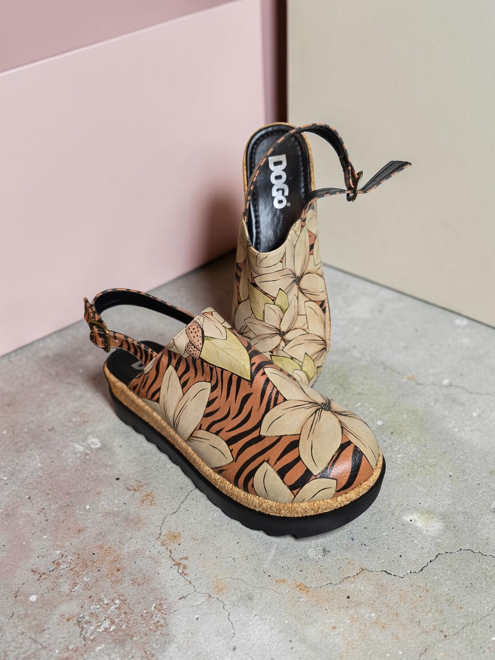 DOGO Floral Tiger Print Slingback Sandals – Size 40 NWOT
